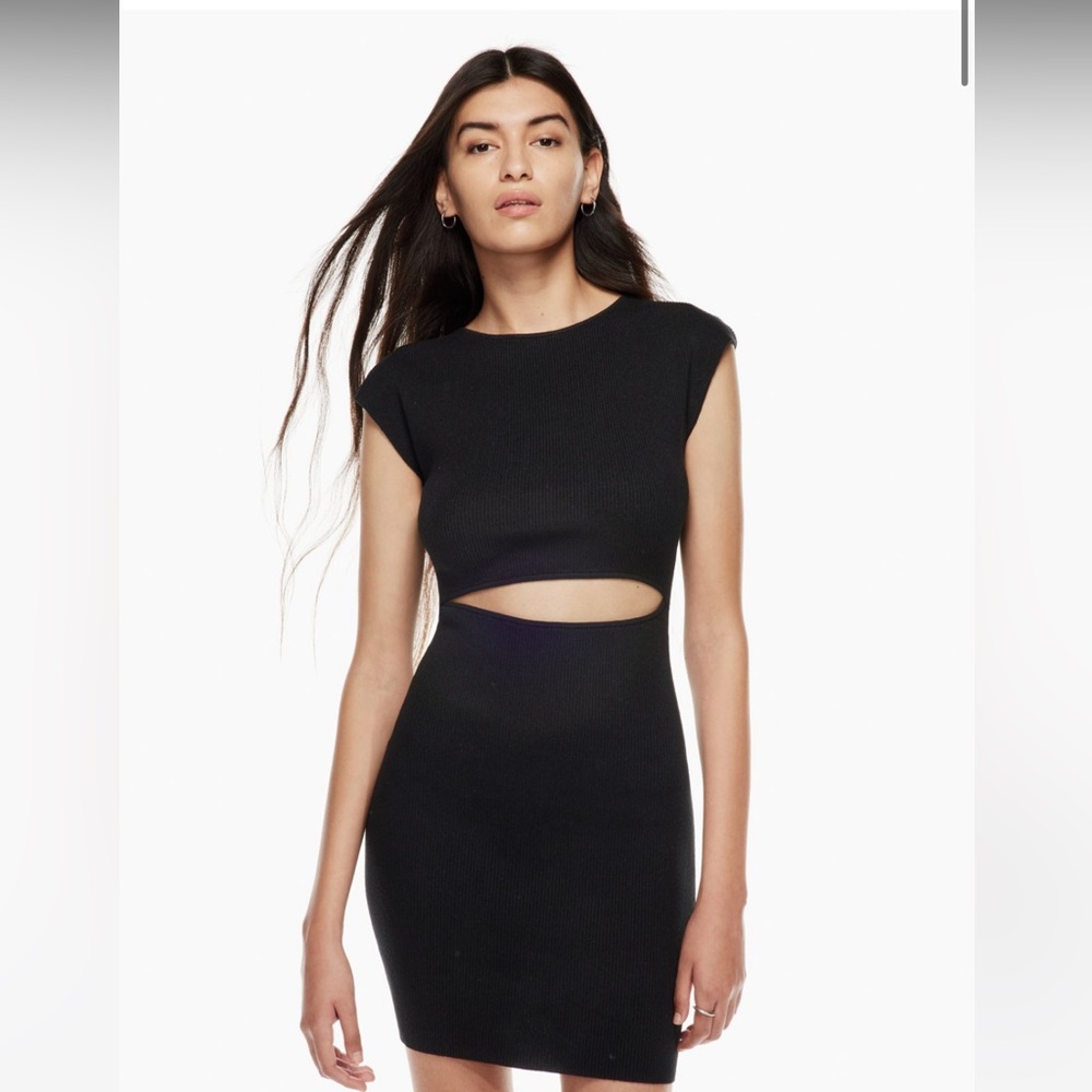 Wilfred Free Cut-Out Knit Mini Dress in BROWN